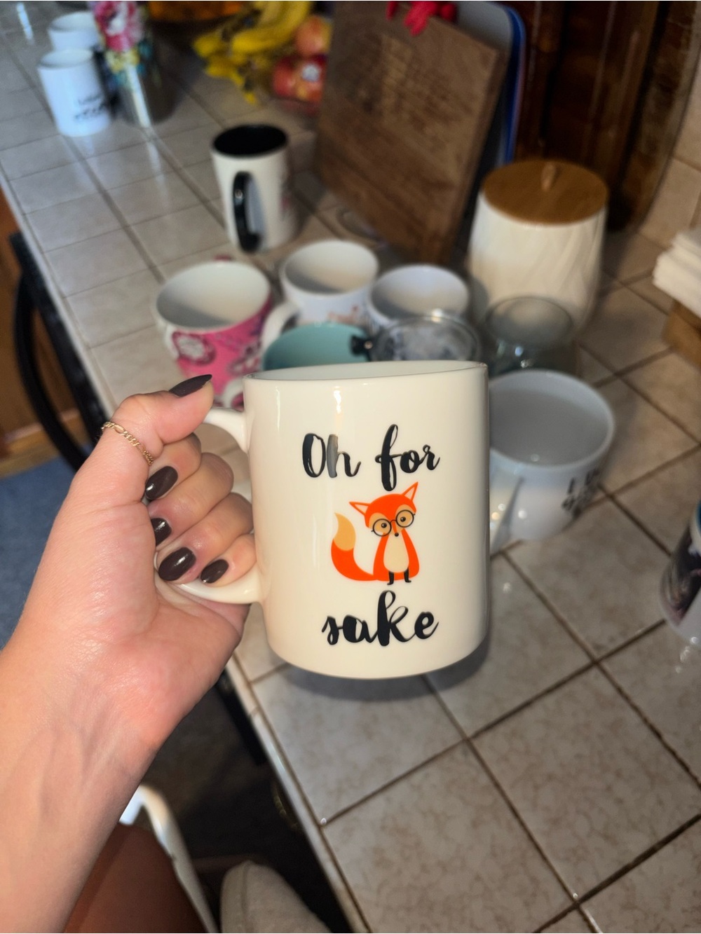 Oh for Fox Sake White Ceramic Mug